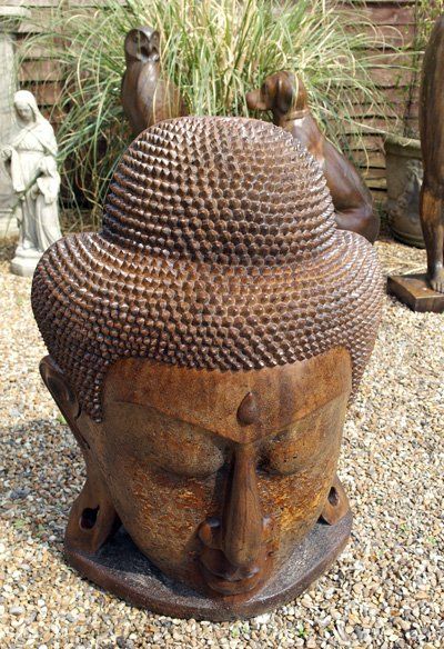 stone garden statue grand buddha head
