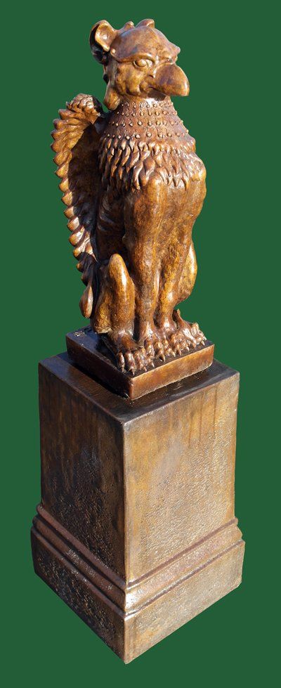 stone garden statue upright griffin vienna plinth