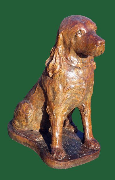 spaniel dog stone garden statue
