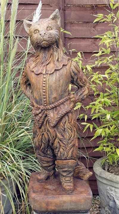 stone garden statue whittington cat