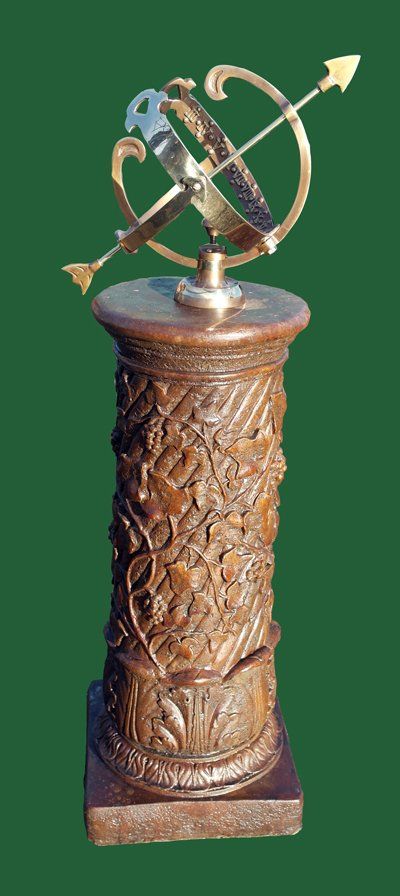 stone garden statue vine armillary