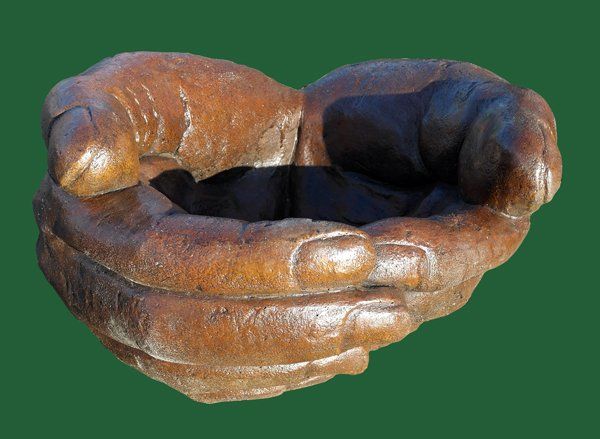stone garden statue cupped hands