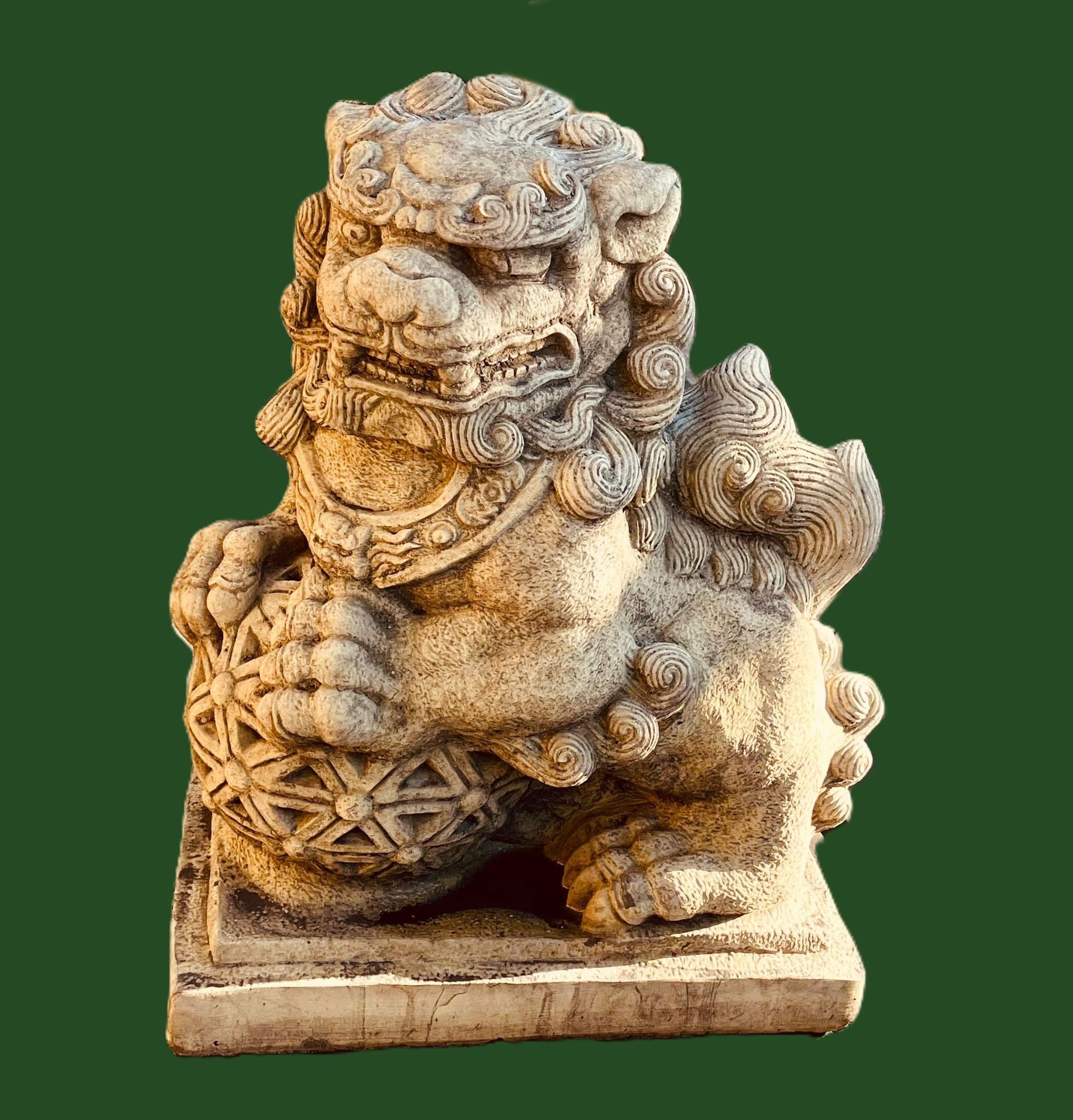 foo dog lion mythical eastern chinese stone garden statue 