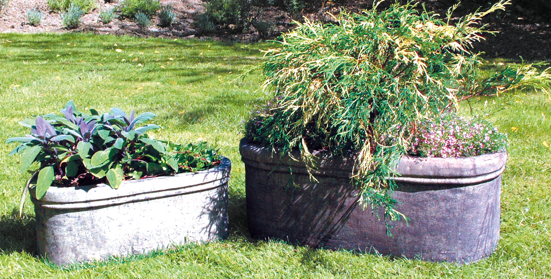 avon trough planter stone garden statue