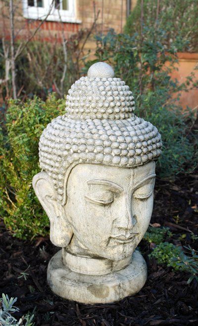 stone garden statue buddha head