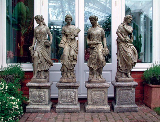 stone garden statue set of four large maiden seasons