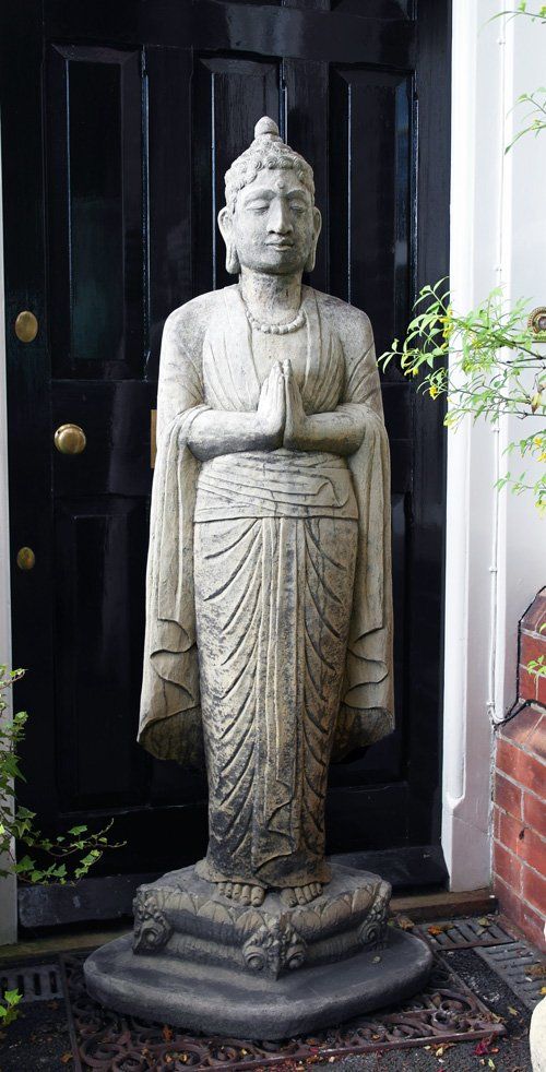stone garden statue standing buddha