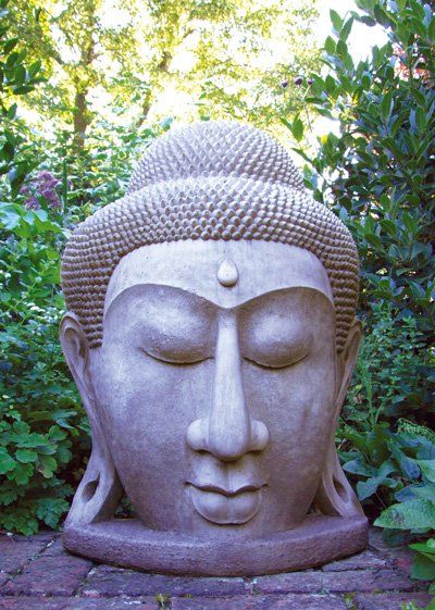 stone garden statue grand buddha head