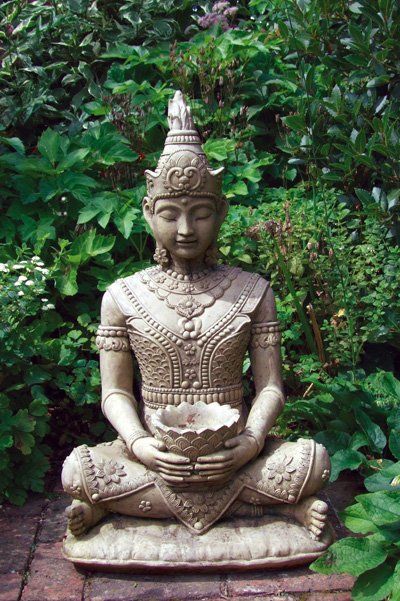 stone garden statue serene buddha