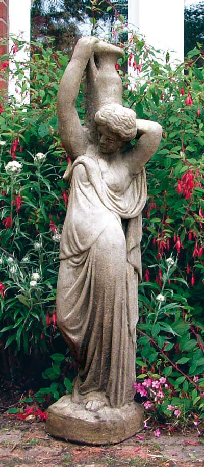 stone garden statue water bearer