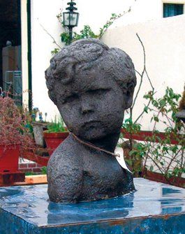 stone garden statue small boy