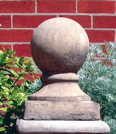 stone garden statue ball and base