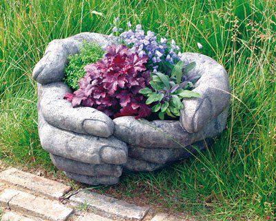 stone garden statue cupped hands