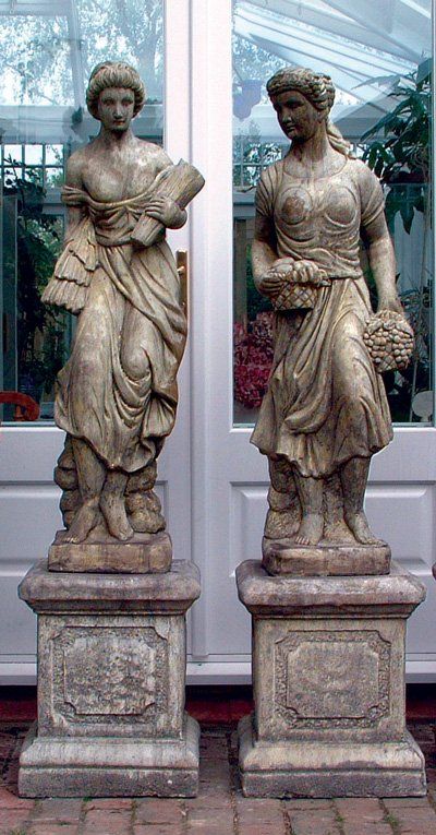 stone garden statue roman plinth