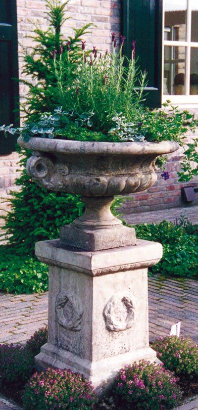 stone garden statue Edwardian tazza
