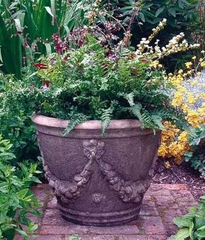 stone garden statue large swagged urn