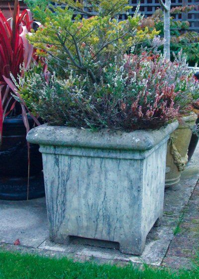 stone garden statue grand square planter