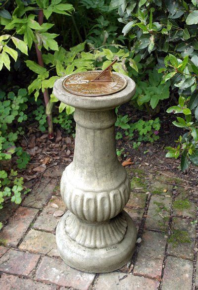 stone garden statue victorian aged brass sundial