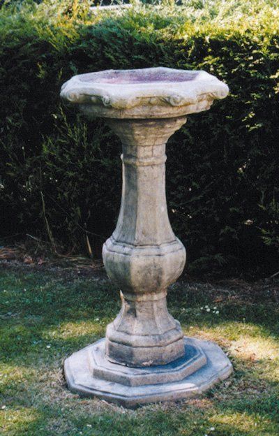 stone garden statue pedestal birdbath ornate bowl