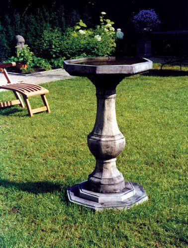 stone garden statue pedestal birdbath plain bowl