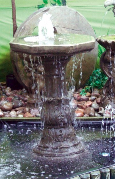 stone garden statue classical fountain plain bowl