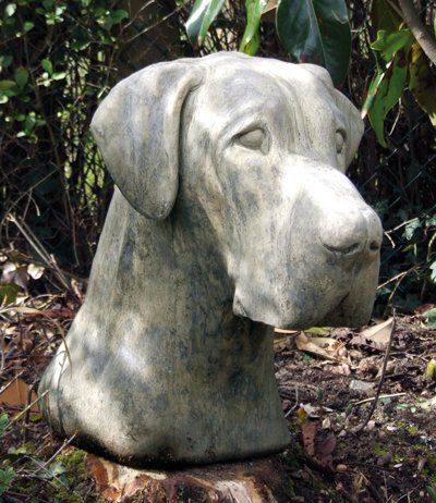 stone garden statue dane head