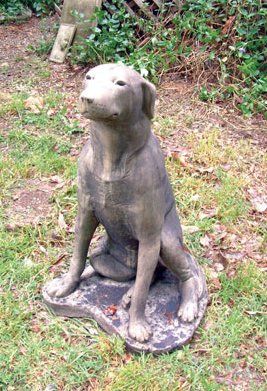 labrador retriever dog stone garden statue