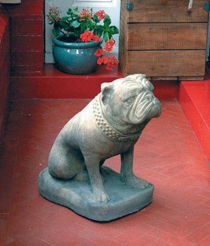 bulldog dog stone garden statue