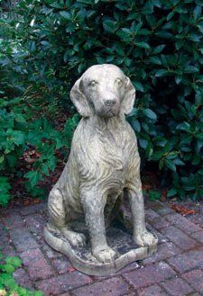 setter dog stone garden statue