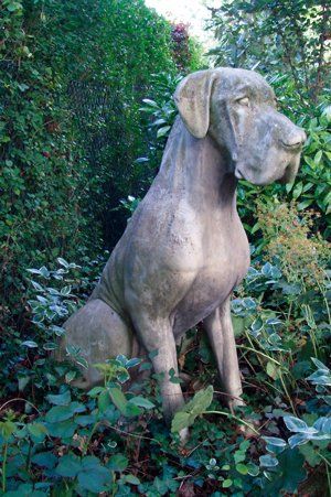 male great dane stone garden statue