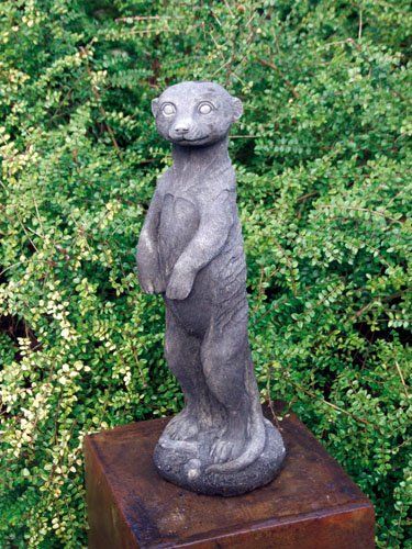stone garden statue meerkat