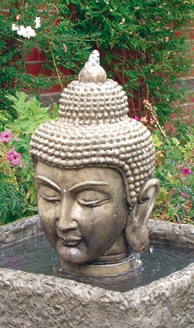 stone garden statue buddha head fountain