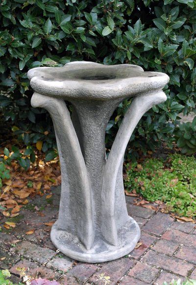 stone garden statue flower birdbath