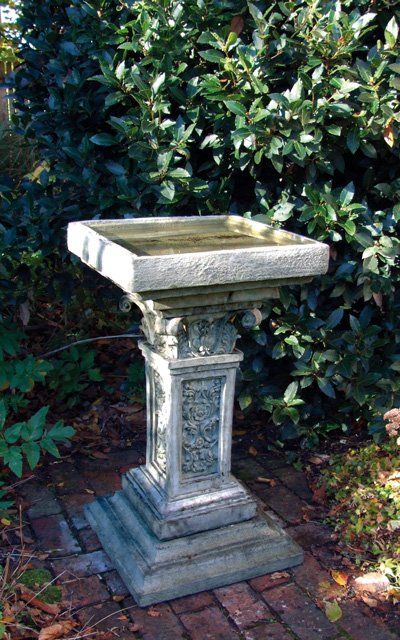 stone garden statue rococo birdbath