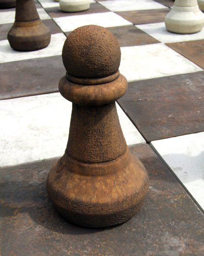 stone garden statue pawn rust chess