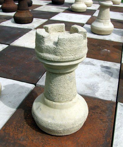 stone garden statue rook sandstone chess