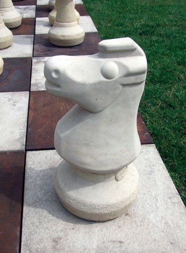 stone garden statue knight sandstone chess