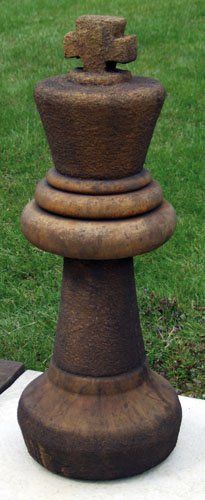 stone garden statue king rust chess