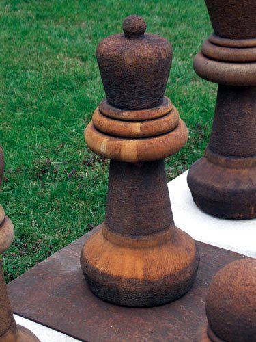 stone garden statue queen rust chess