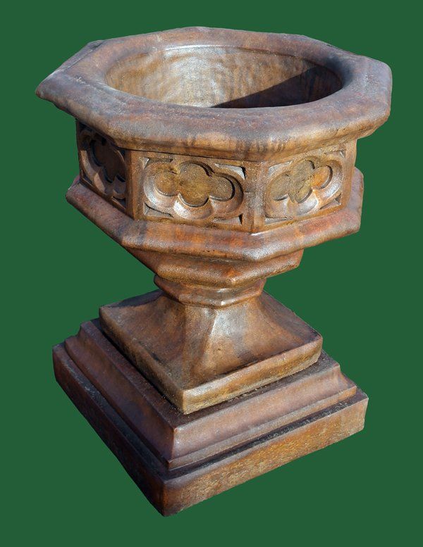 stone garden statue gothic font