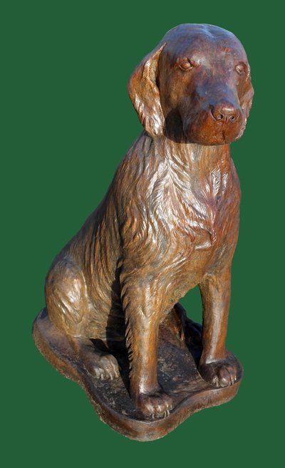 setter dog stone garden statue
