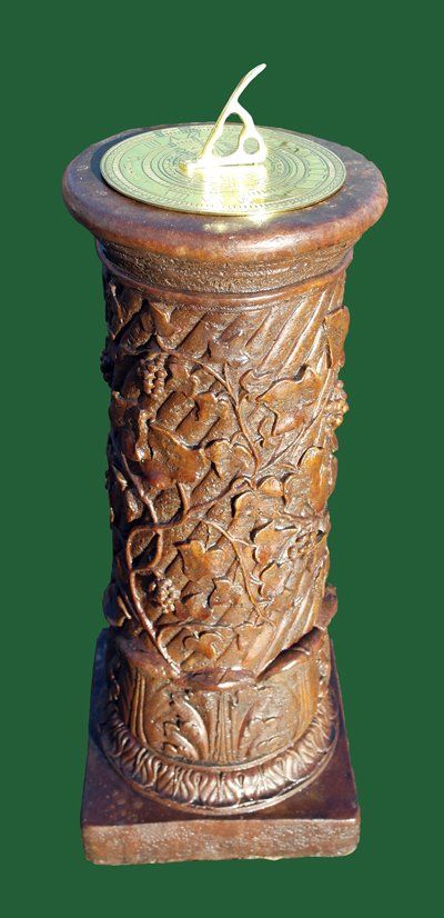 stone garden statue vine brass sundial