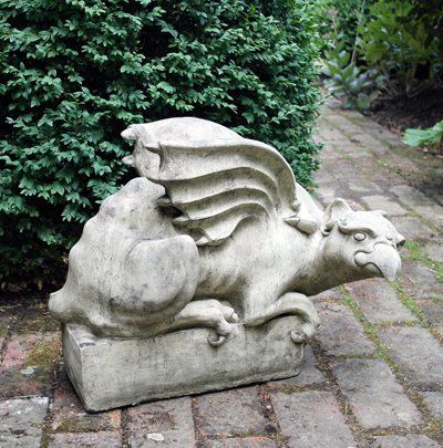 stone garden statue griffin right