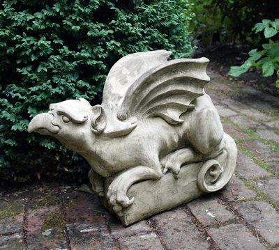 stone garden statue griffin up