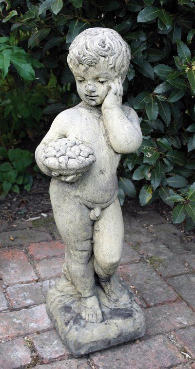 stone garden statue gemini boy