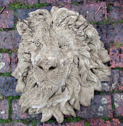 stone garden statue grand lion's head