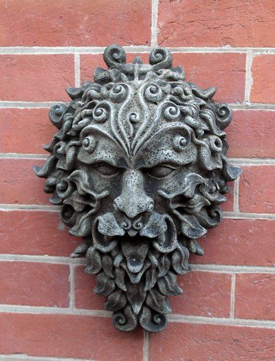 stone garden statue green man plaque fountain