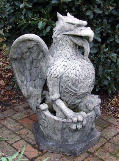 stone garden statue heraldic griffin