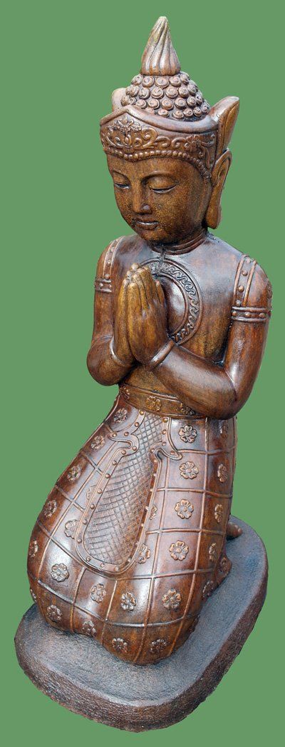 stone garden statue kneeling buddha