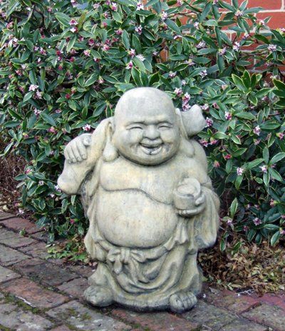stone garden statue large travelling buddha